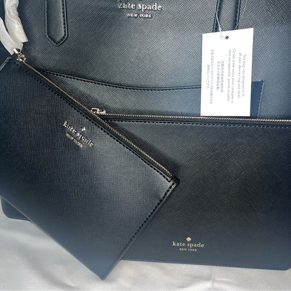 3pc Kate Spade Black Staci Tote and Wristlet Set - Picture 7 of 14